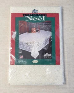 Bess Lace Tablecloth NOEL 52"x70" Oblong Ivory Christmas Holiday Reindeer - Picture 1 of 6