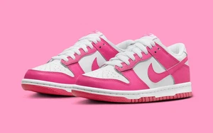 Nike Dunk Low GS Kinder Barbie Pink Weiß Laser Fuchsia Schuhe FB9109-102 Größe 4,5 - Bild 1 von 8
