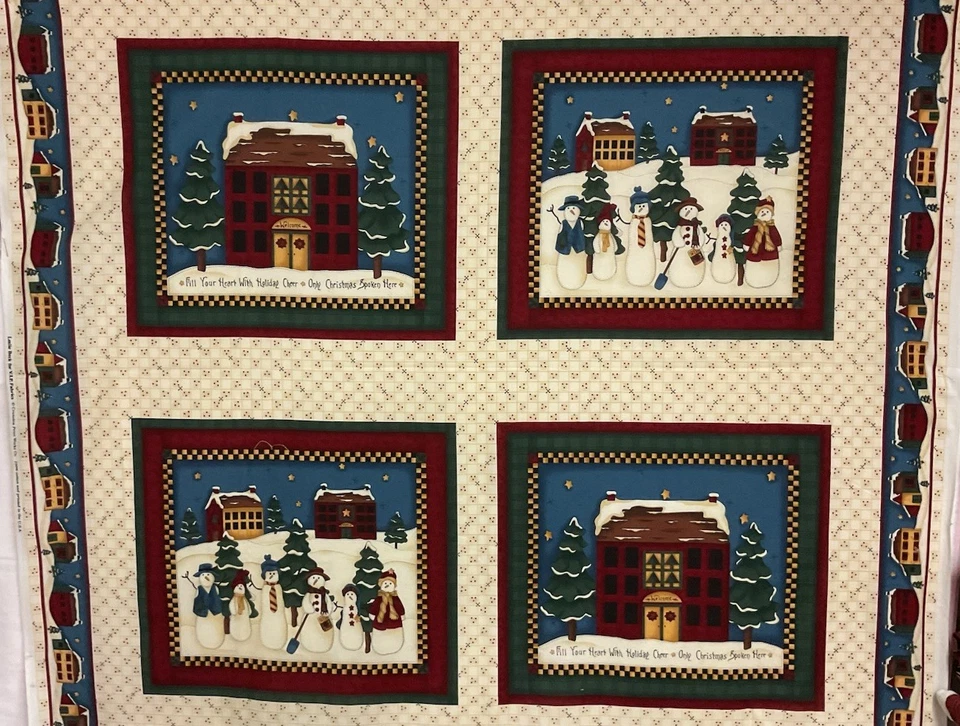 Panel -Christmas - 4 Squares  100% Cotton - Image 1 of 1