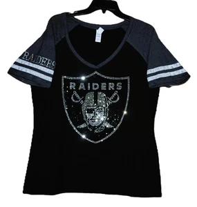 Raiders rhinestone bling shirt XS S M L XL XXL 3X 4X 5X athletic style - Picture 1 of 12