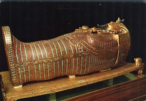 Second Coffin King Tut  Gold & Precious Stones Egyptian Museum Cairo Postcard - Picture 1 of 2