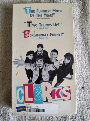 Clerks VHS Kevin Smith Jason Mewes Jay and Silent Bob Ex Blockbuster Rental - Image 1 of 4