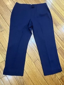 Coldwater Creek Classic Fit Navy Blue Knit Straight Leg Pants Women's M 10-12 - Picture 1 of 11