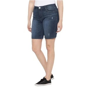 Democracy Damen 7 High Rise Ab Solution Shorts blau indigo Jeans Größe 2 neu - Bild 1 von 13