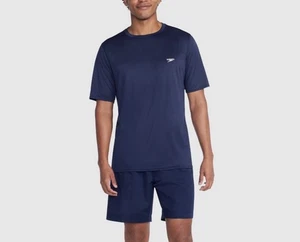 Speedo Herren Kurzarm Rash Guard Badeshirt - Navy Blau - Medium - NEU - Bild 1 von 3