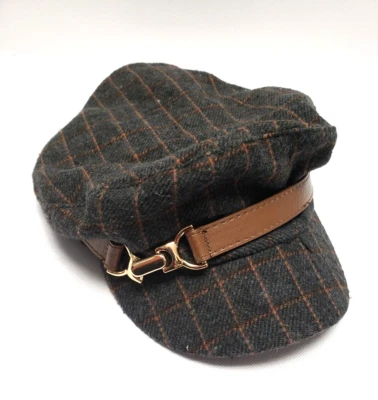 International Concepts Women's Windowpane-Plaid Elastic Cap/Hat Grey - Image 1 of 4