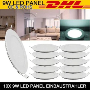 10x 9W Panel LED Foco empotrable 85V-265V Lámpara de techo empotrada Lámpara Blanco frío Excelente - Imagen 1 de 12