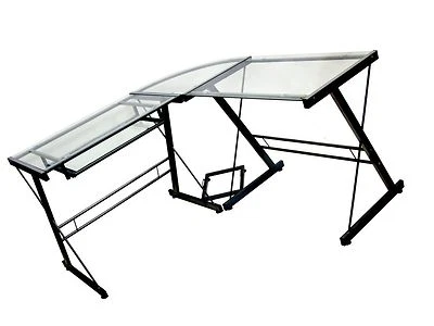 PORTÁTIL COMPUTADORA ESTACIÓN DE TRABAJO ESCRITORIO VIDRIO OFICINA MUEBLES LÁMPARA GPS PS3 HD TV MESA Foto 1 de 4