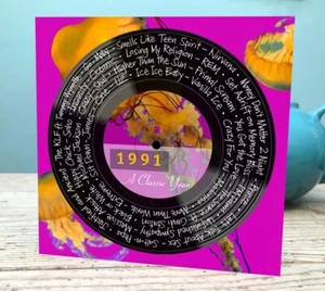 34th Birthday card 148cm sq 1991 Music Card with envelope. Blank inside. - Picture 1 of 1
