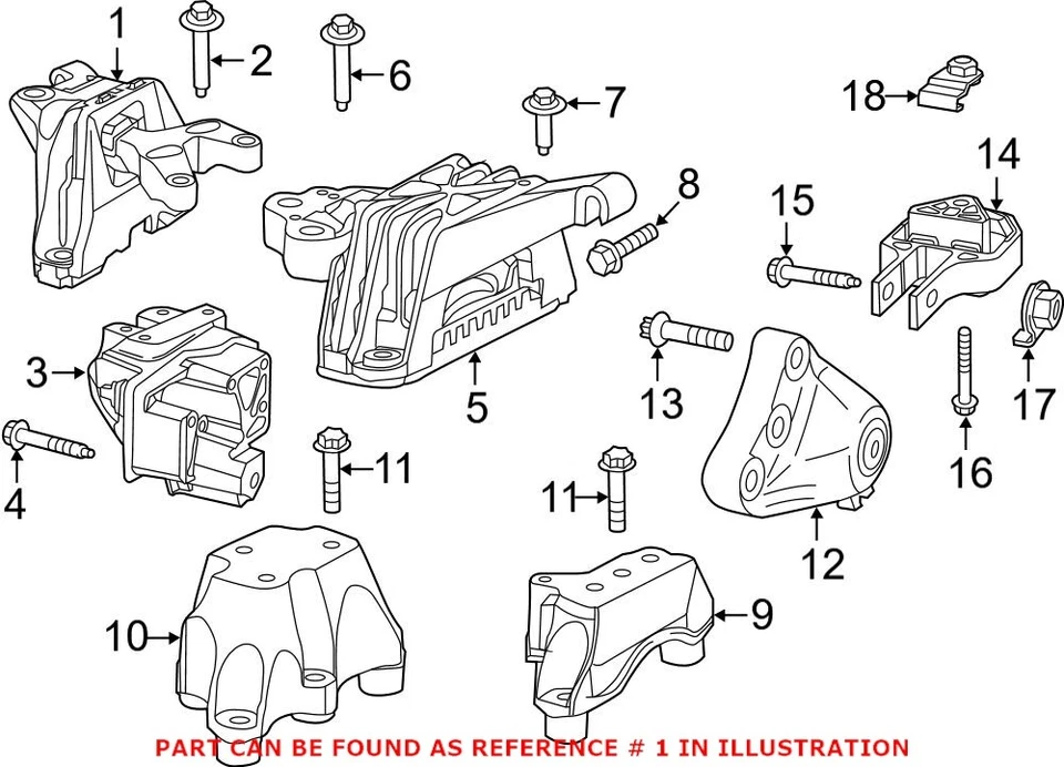 Montaje de motor delantero Mopar genuino OEM para Dodge Dart 68081486AH Foto 1 de 1