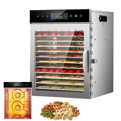Commercial Dehydrator 8-18Tray Fruit Vegetable Food Dry Machine Stainless Steel  - Image 1 of 4
