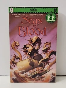 Vintage Fighting Fantasy #16 Seas of Blood By Steve Jackson & Ian Livingstone - Picture 1 of 14