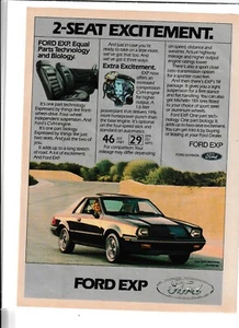 Original 1982 Ford EXP Zeitschriftenanzeige "2-Sitzer Excitement" - Bild 1 von 1