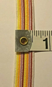 5 yardas de ELÁSTICO a rayas rojo lila naranja amarillo 9/16" 14 mm de ancho  - Imagen 1 de 2
