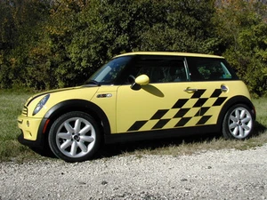 Mini Cooper Racing Check SIDE Graphics set Decals decals Graphic ALL YEAR MODEL - Picture 1 of 3