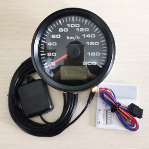 85mm GPS 200KMH Speedometer Odo Cog Tirp for Car Truck Marine 7 Colors LED Black - Bild 1 von 8