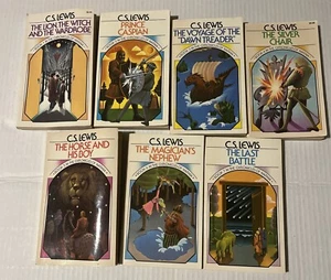 The Chronicles of Narnia 7 Book Set - Collier 1970 Paperbacks - Picture 1 of 17