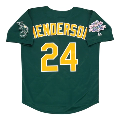 Rickey Henderson Oakland Athletics 1989 World Series Alt Green Men's Jersey Cover