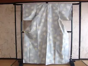 Kimono japonés vintage blanco Ohshima Tsumugi - Imagen 1 de 7