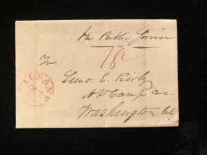 NY ALBANY 1820 CUBIERTA SIN SELLO CONTENIDO MILITAR - Imagen 1 de 5