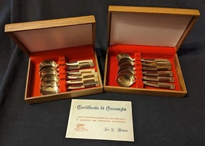 Stupendo Set 12 cucchiaini S. Marco in ottone e teak - Vintage anni 60, Perfetti - Foto 1 di 6