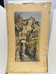 Druck Amalfi 1913 VAUGHAN TROWBRIDGE Original handkolorierte Radierung RF Proof 3480 - Bild 1 von 8