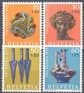 Suiza 1975 Yvert 983/86 Pro Patria Arqueología MNH VF - Imagen 1 de 1