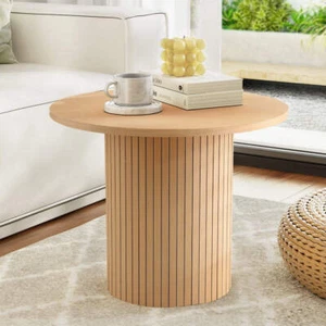 Artiss Coffee Table Round Fluted - Picture 1 of 7