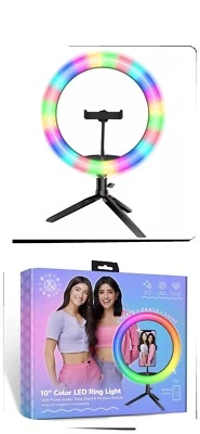 Dixie & Charli 10" Color LED Ring Light Cell Phone Holder and Remote Control - Image 1 of 3