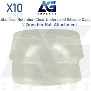 10 Standard Undersized Silicone Caps Ø2.2mm Ball Attachment Dental Overdenture - Picture 1 of 3