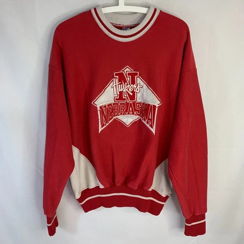Vintage The Game 90's Nebraska Cornhuskers Crewneck Sweatshirt Red NCAA Size M Cover