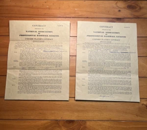 TWO Minor League Contracts NAA, 1941, signed by E.S. "Doc" Bennett - Picture 1 of 16