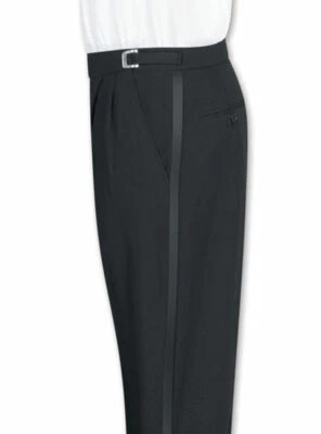 Pantalones de esmoquin ligeros negros lisos de lana para niños portador de anillo de boda TUXXMAN Foto 1 de 4