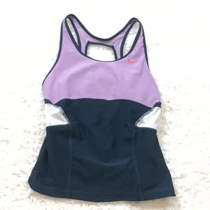 Nike Fit Dry púrpura azul marino espalda deportiva cuello redondo mujer’s camiseta sin mangas pequeña - Imagen 1 de 4