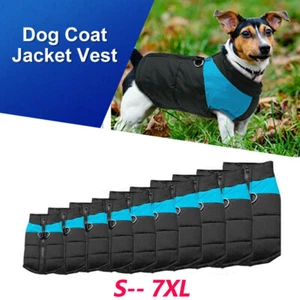 Large Dog jacket padded waterproof Pet Clothes Warm windbreaker Vest Coat Winter - Picture 1 of 29
