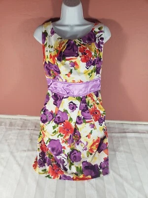 Love Tease Juniors White Purple Floral Empire Waist Bubble Easter Party Dress 11 - Image 1 of 4