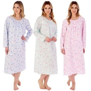 Vestido de noche Slenderella tejido algodón para damas de 45" manga larga ropa de noche - Imagen 1 de 10