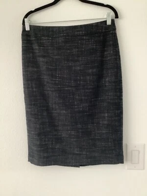 NWT Ann Taylor Black/White Pencil Skirt with Back Kick Pleat - Image 1 of 3