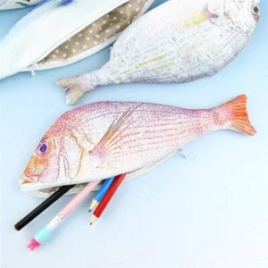 Fish Shape Stationery Bag Large Capacity Pencil Case Creative R - Picture 1 of 12