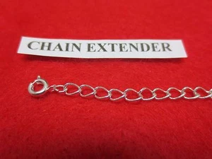 2 ZOLL 14 KT WEISSGOLD PLATTIERT 4 MM HALSKETTE VERLÄNGERER MIT FEDERRING VERSCHLUSS - Bild 1 von 2