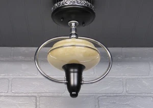 Rare Pair Art Deco Slip Shade Lights GILL GLASS 1938 Black Chrome 10 3/4" Long - Picture 1 of 13