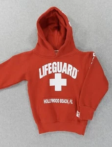Hollywood Beach Florida LIFEGUARD Hoodie Sweatshirt (Kids X-Small) Red - Picture 1 of 3
