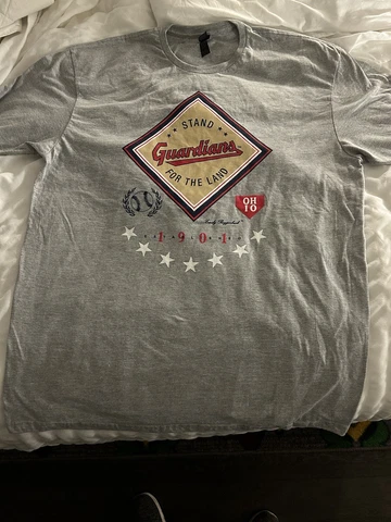 Cleveland Guardians Stand For The Land T-shirt Giveaway Size XL Cover