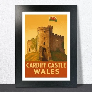 Póster de viaje del castillo de Cardiff - Imagen 1 de 7