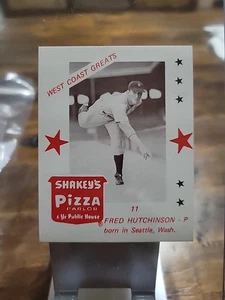 Tarjeta de los grandes del béisbol 1975 Shakey's Pizza West Coast Fred Hutchinson como nueva/como nueva. - Imagen 1 de 2