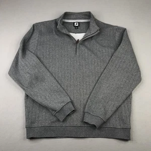 FootJoy Quarter Zip Pullover Sweater Large Golf Shirt Textured FJ Mens Golf Top - Picture 1 of 17