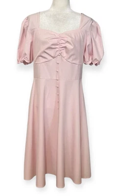 Vestido midi Belle Poque para mujer rosa con espalda ajustada talla XL cremallera lateral calce y acampanado Foto 1 de 4