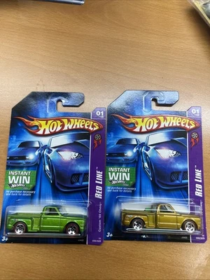 Hot Wheels 2007 Red Line Series Custom 69 Chevy Pickup Gold & Green Version - Image 1 of 4