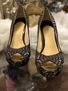 Gianni Bini Kristina Back Gray Studded Peep Toe 5”High Heel / Pumps - Picture 1 of 14