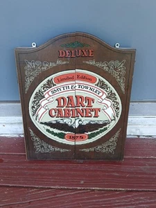 The Original Smyth and Townley Dartboard Wood Cabinet ONLY Deluxe Bar Mancave - Picture 1 of 4